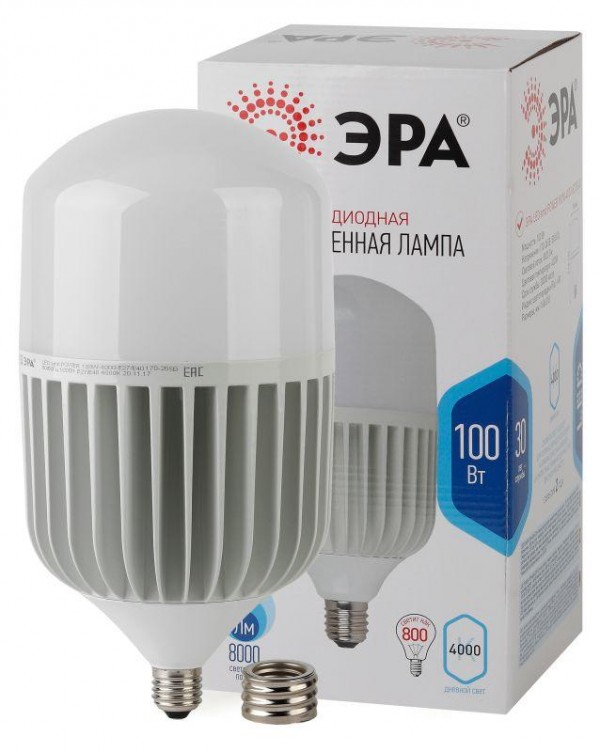  Лампа светодиодная высокомощная POWER 100W-4000-E27/E40 8000лм ЭРА Б0032089 
