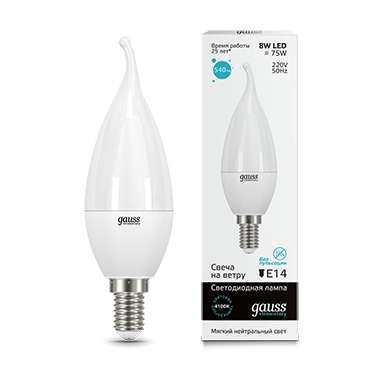  Лампа светодиодная Elementary Candle Tailed E14 8Вт 4100К Gauss 34128 