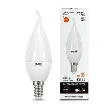  Лампа светодиодная Elementary Candle Tailed E14 8Вт 3000К Gauss 34118 