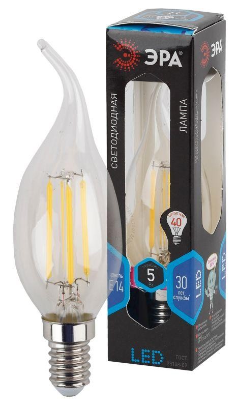  Лампа светодиодная F-LED BXS-5w-840-E14 5Вт свеча на ветру 4000К бел. E14 545лм 170-265В Эра Б0019005 