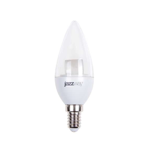  Лампа светодиодная PLED-SP CLEAR C37 CL 7Вт свеча 3000К тепл. бел. E14 540лм 230В JazzWay 2853097 