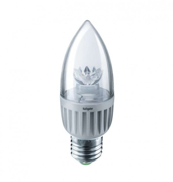  Лампа светодиодная 71 851 NLL-C37-7-230-4K-E27-CL 7Вт свеча 4000К бел. E27 525лм 230В Navigator 71851 