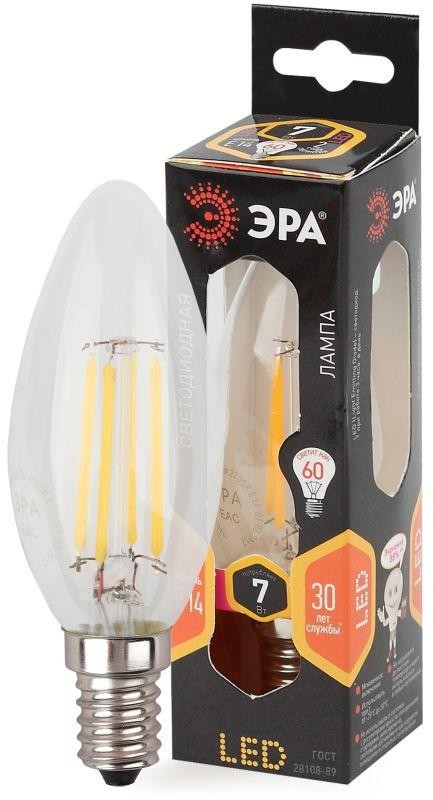  Лампа светодиодная F-LED B35-7w-827-E14 ЭРА Б0027942 