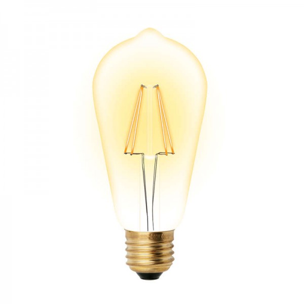  Лампа светодиодная LED-ST64-5W/GOLDEN/E27 GLV22GO Vintage форма "конус" зол. колба упак. картон Uniel UL-00002360 
