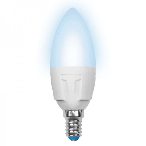  Лампа светодиодная LED-C37-7W/NW/E14/FR PLP01WH форма "свеча" мат. Palazzo бел. упак. картон Uniel UL-00000767 