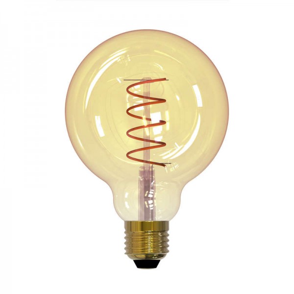  Лампа светодиодная LED-G95-4W/GOLDEN/E27/CW GLV21GO 4Вт шар 2250К тепл. бел. E27 спирал. нить Uniel UL-00001818 