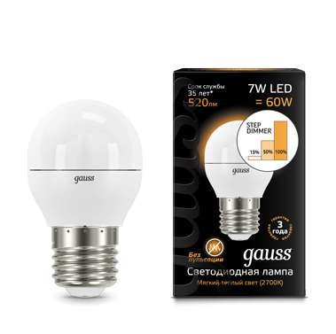  Лампа светодиодная Black Globe 7Вт E27 3000К step dimmable диммир. Gauss 105102107-S 
