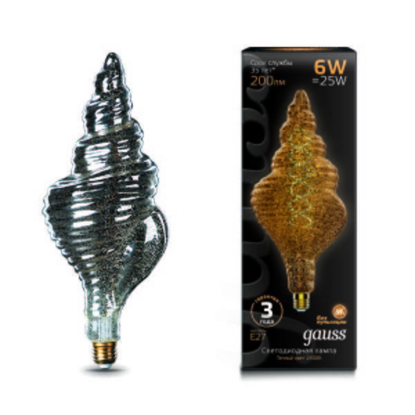  Лампа светодиодная Black Vintage Filament Flexible TL120 6Вт 2400К E27 120х330мм Gauss 166802008 