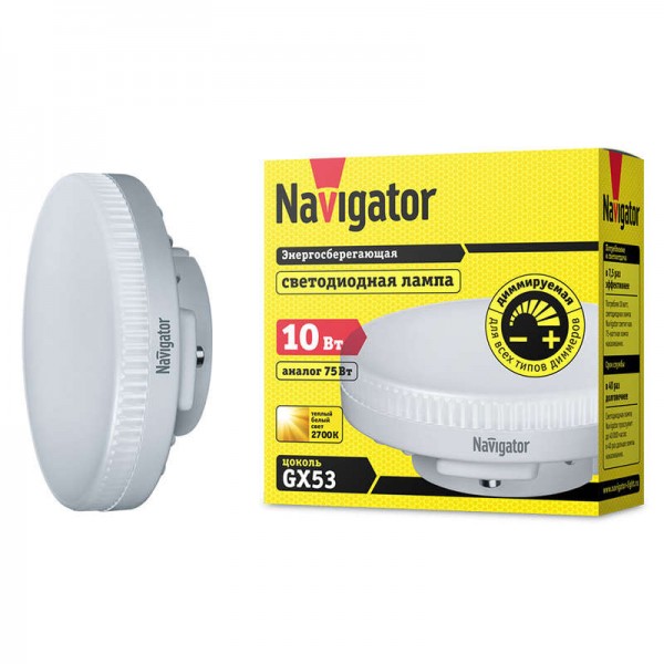  Лампа светодиодная 61 631 NLL-Gх53-10-230-2.7K-DIMM Navigator 61631 