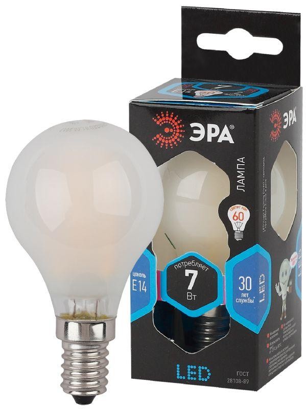  Лампа светодиодная F-LED P45-7w-840-E14 frozed ЭРА Б0027957 