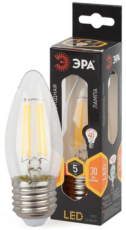  Лампа светодиодная F-LED B35-5w-827-E27 ЭРА Б0027933 
