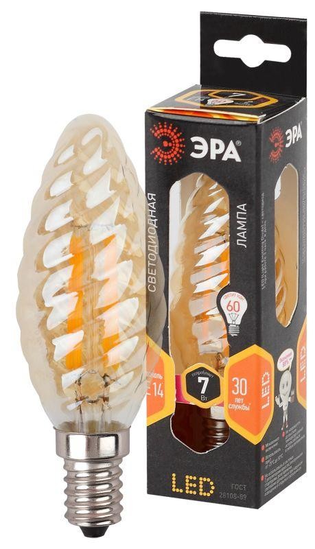  Лампа светодиодная F-LED BTW-7w-827-E14 gold ЭРА Б0027966 