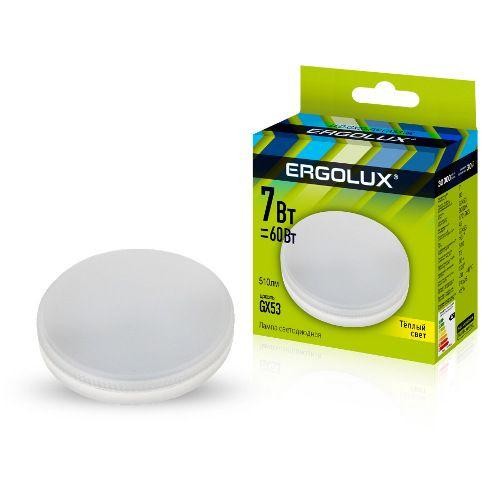  Лампа светодиодная LED-GX53-7W-GX53-3K 7Вт GX53 3000К 172-265В Ergolux 13512 
