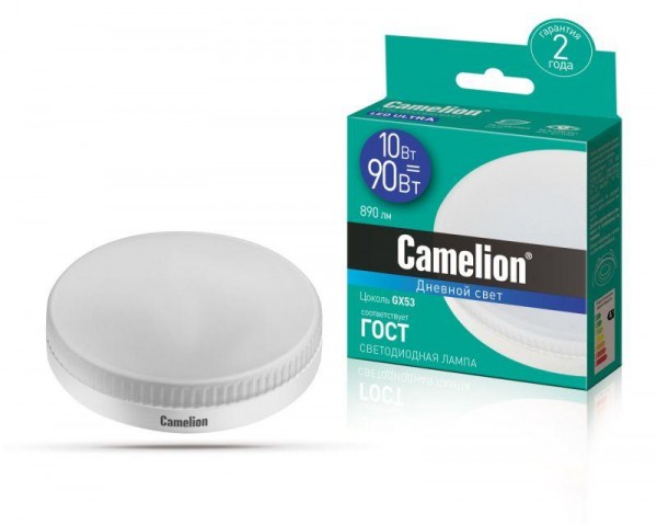  Лампа светодиодная LED10-GX53/865/GX53 10Вт 220В Camelion 13616 