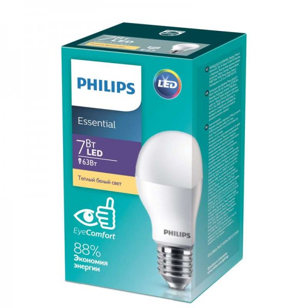  Лампа светодиодная ESS LEDBulb 7Вт E27 3000К 230В 1CT/12 RCA Philips 929001899487 / 871869682200500 