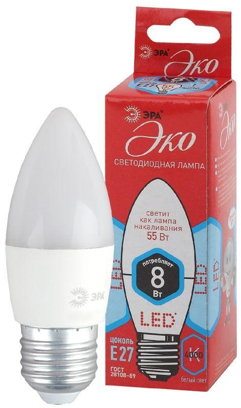  Лампа светодиодная ECO LED B35-8W-840-E27 ЭРА Б0030021 