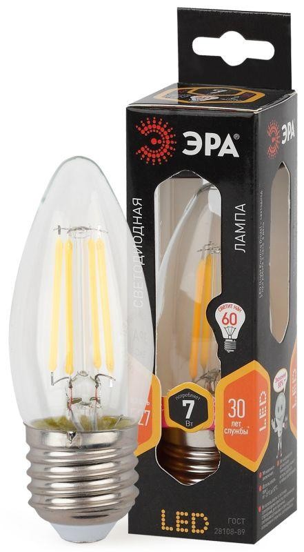  Лампа светодиодная F-LED B35-7W-827-E27 ЭРА Б0027950 
