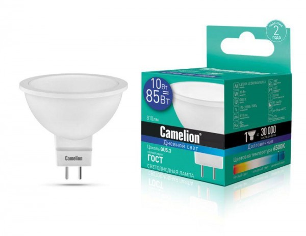  Лампа светодиодная LED10-JCDR/865/GU5.3 10Вт 220В Camelion 13686 