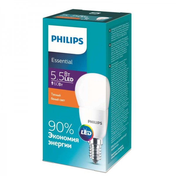  Лампа светодиодная ESSLEDLustre 5.5-60Вт E14 827 P45ND RCA Philips 929001960107 / 871869961443000 
