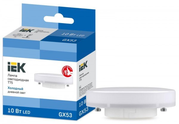  Лампа светодиодная T75 таблетка 10Вт 230В 6500К GX53 IEK LLE-T80-10-230-65-GX53 