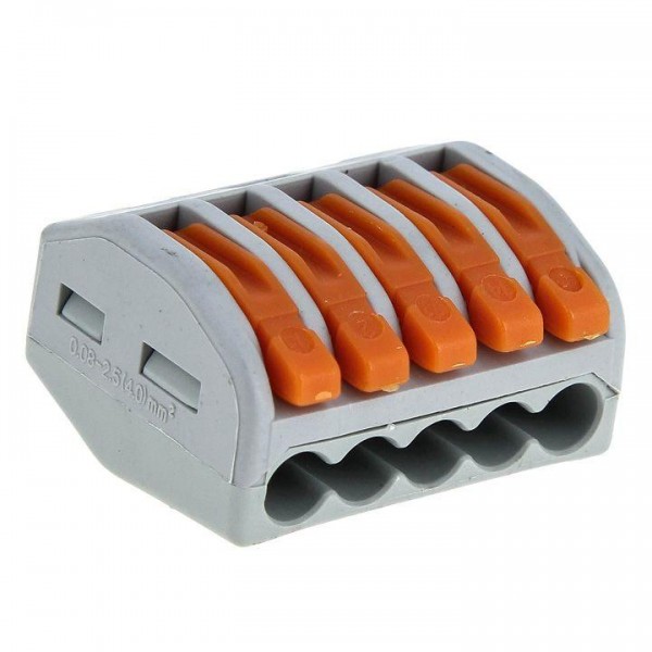  Клемма СМК-415 с рычагом 5 отверстий 0.08-2.5кв.мм (уп.2шт) PROxima EKF plc-smk-415r 