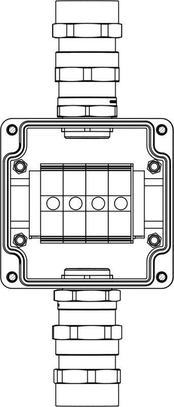 Корпус взрывозащищенный GRP 120х120х90мм 1 Ex e IIC T5 Gb / Ex tb IIIB T95град.C IP66 DKC 1231.031.20.04Y 