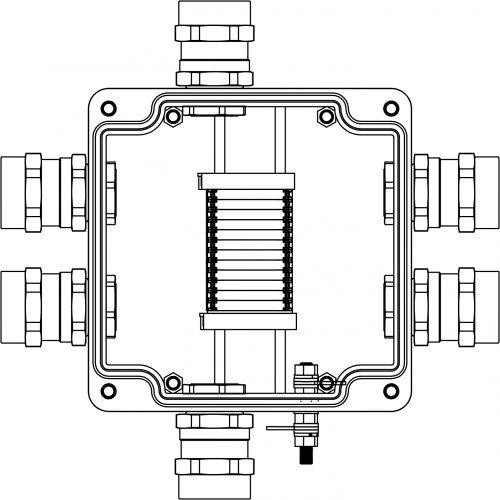 Корпус взрывозащищенный GRP 160х160х90мм 1Ex e IIC T5 Gb IP66 DKC 1231.051.19.00J 