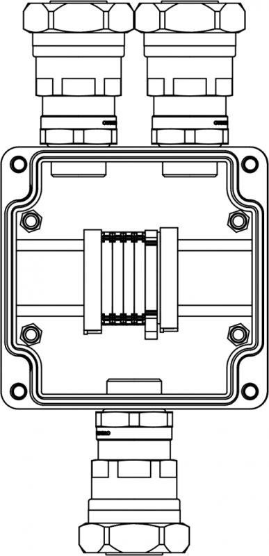  Корпус взрывозащищенный из алюм. 120х120х90мм 1Ex e IIC Т5 Gb / Ex tb IIIB T95град.C Db IP66 DKC 1201.121.20.016 