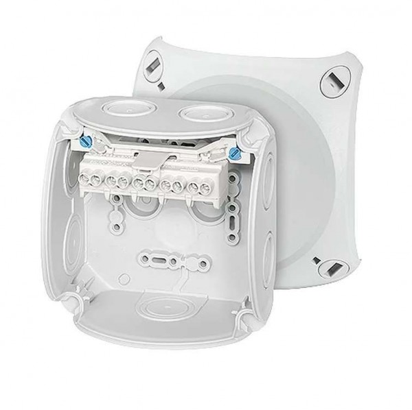  Коробка 104х104х70 7+1мемб. вводов 5-пол.кл. 1.5-6кв.мм PP IP66 DK 0404 G сер. HENSEL 62000004 