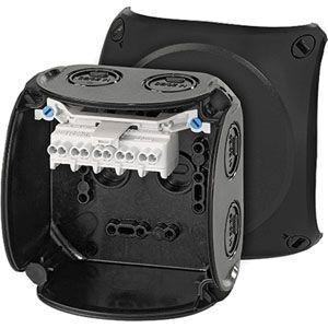  Коробка распределительная ОП 104х104х70мм IP66/67 с клемм. KF 0402 B черн. HENSEL 62000048 