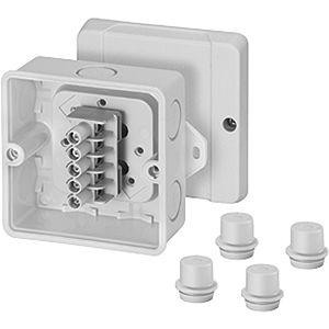  Коробка распределительная ОП 88х88х53мм IP55/65 с клемм. D9125 наружн. крепл. HENSEL 6000003 