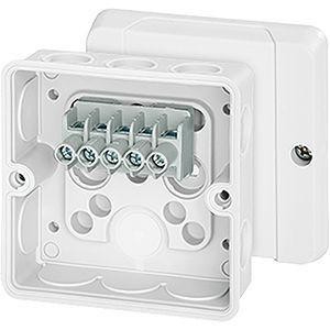  Коробка распределительная ОП 88х88х47мм IP55 с клемм. DE9326 бел. HENSEL 6000321 