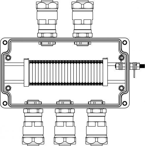  Корпус взрывозащищенный GRP 220х120х90мм 1Ex e IIC T5 Gb IP66 DKC 1231.041.19.01B 