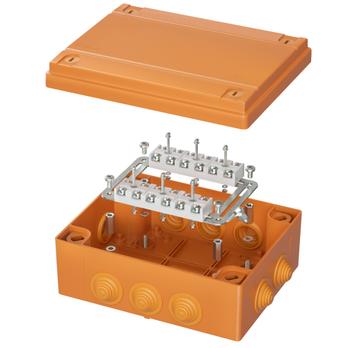  Коробка пластиковая FS с кабельными вводами и клеммниками IP55 240х190х90мм 12р 450V 32A 10кв.мм DKC FSK411210 