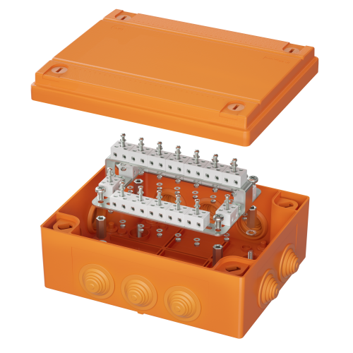  Коробка пластиковая FS с кабельными вводами и клеммниками IP55 240х190х90мм 40р 450V 6A 4кв.мм DKC FSB414004 