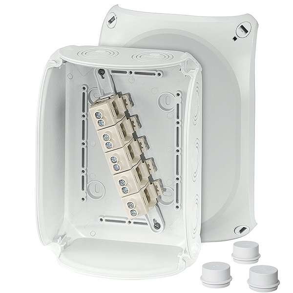  Коробка распределительная ОП 210х155х92мм PP IP55/IP66 с 3хESM40 DK 1610 G 10хМ25-40 5п кл. 2.5-16кв.мм сер. HENSEL 62000013 