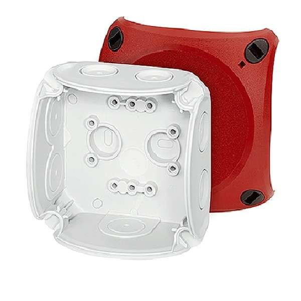  Коробка пустая 93х93х62 без клемм. 7+1 мембр. ввод. PP IP66 DK 0200 R сер./красн. HENSEL 62000035 