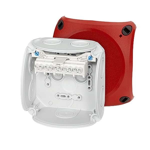 Коробка 104х104х70 7+1мемб. вводов 5-пол.кл. 1.5-6кв.мм PP IP66 DK 0404 R сер./красн. HENSEL 62000039 
