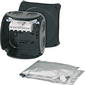  Коробка распределительная ОП 104х104х70мм с клемм. WP 0402 B черн. HENSEL 62000100 