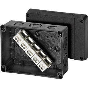  Коробка распределительная ОП 125х167х82мм IP66/67 с клемм. KD 5105 черн. HENSEL 60000793 