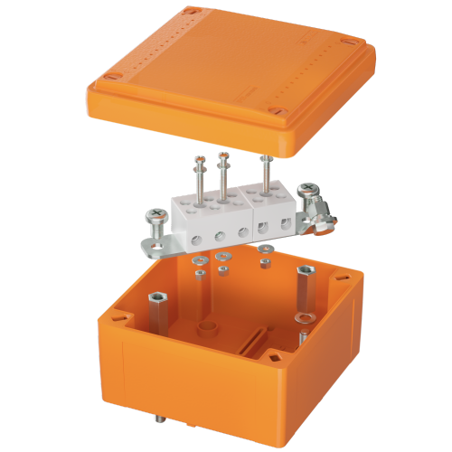  Коробка ответвительная FS 100х100х50мм 5р 450В 20А 10кв.мм с гладкими стенками и клеммн. IP56 пластик. DKC FSB10510 
