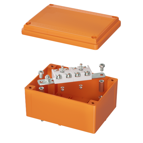  Коробка ответвительная FS 150х110х70мм 4р 450В 20А 10кв.мм нерж. контакт с гладкими стенками и клеммн. IP56 пластик. DKC FSK20410 