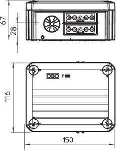  Коробка распределительная 150х116х67мм T 100 WB 4s5 OBO 2007856 