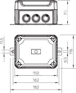  Коробка распределительная огнестойкая T160ED 16-5 AS с жесткой крышкой OBO 7205626 