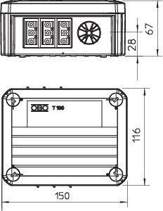  Коробка распределительная 150х116х67мм T 100 WB 6S3 OBO 2007822 