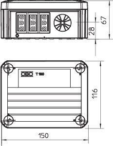  Коробка распределительная 150х116х67мм T 100 WB 3S3 OBO 2007813 