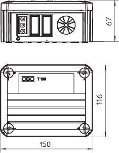  Коробка распределительная 150х116х67мм T 100 WB 2S3 OBO 2007809 