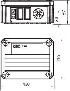  Коробка распределительная 150х116х67мм T 100 WB 1W3 1S3 OBO 2007815 