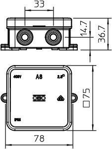  Коробка распределительная 75х75х36мм A 8 HF RW OBO 2000075 