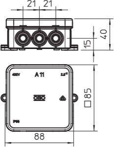  Коробка распределительная без клемм. колодки A11 HF RW OBO 2000180 
